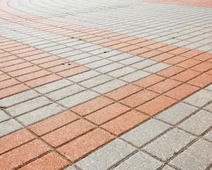 block paving patterned patio